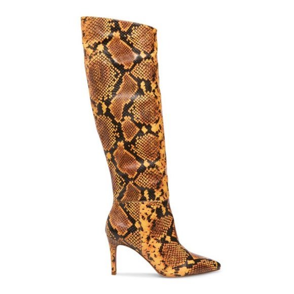 STEVE MADDEN Leather Stiletto Heel Tall Boots